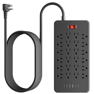 24 Outlets Surge Protector Power Strip - 10 Feet Flat Plug Extension Cord with 24 Widely Outlets and 4 USB Ports, 2 USB C Ports,Portable Outlet Extender, Wall Mountable for Home Office Dorm Room,Black 24 Outlets Surge Protector Power Strip - 10 Feet Flat Plug Extension Cord with 24 Widely Outlets and 4 USB Ports, 2 USB C Ports,Portable Outlet Extender, Wall Mountable for Home Office Dorm Room,Black