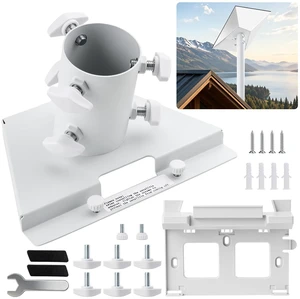 2-in-1 Starlink Mount Gen 3 Gen 4 V4 Dish Roof Adapter with Router Wall Mount Bracket Heavy Duty Adjustable Pole Mount Base Kit for Starlink Standard Satellite Dish Complete Installation Accessories 2-in-1 Starlink Mount Gen 3 Gen 4 V4 Dish Roof Adapter with Router Wall Mount Bracket Heavy Duty Adjustable Pole Mount Base Kit for Starlink Standard Satellite Dish Complete Installation Accessories