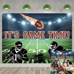 Football Field Backdrop 8x6FT It's Game Time Banner American Football Auditorium Light Rugby Photography Background for Boys Ball Theme Party Decorations Banner 94X70 inch Football Field Backdrop 8x6FT It's Game Time Banner American Football Auditorium Light Rugby Photography Background for Boys Ball Theme Party Decorations Banner 94X70 inch