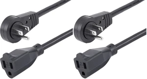 6ft (2m) Power Extension Cord - 360° Rotating Flat Plug Extension Cord - NEMA 5-15P to NEMA 5-15R, 16 AWG, 125V/13A - Black Short 3-Prong Power Extender Cable (RTPAC1016) (Pack of 2) 6ft (2m) Power Extension Cord - 360° Rotating Flat Plug Extension Cord - NEMA 5-15P to NEMA 5-15R, 16 AWG, 125V/13A - Black Short 3-Prong Power Extender Cable (RTPAC1016) (Pack of 2)