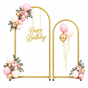 2 Pack Gold Metal Arch Backdrop Stand(7.2FT/6FT),Easy-Install Balloon Arch Birthday backdrop arch,Metal Arch Frames for Wedding Baby Shower Graduation Party and Garland Decorations 2 Pack Gold Metal Arch Backdrop Stand(7.2FT/6FT),Easy-Install Balloon Arch Birthday backdrop arch,Metal Arch Frames for Wedding Baby Shower Graduation Party and Garland Decorations