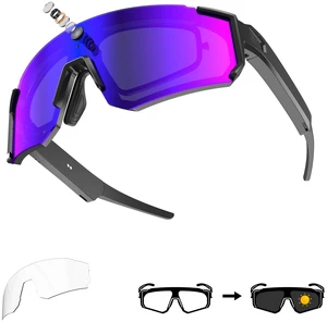 AI Smart Glasses with Camera, 4K Hands-Free Recording, 6-Axis EIS Stabilization, Open-Ear Audio, AI Voice Assistant & Object Recognition, IP66, for Sports Cycling Running Hiking, Black Blue AI Smart Glasses with Camera, 4K Hands-Free Recording, 6-Axis EIS Stabilization, Open-Ear Audio, AI Voice Assistant & Object Recognition, IP66, for Sports Cycling Running Hiking, Black Blue