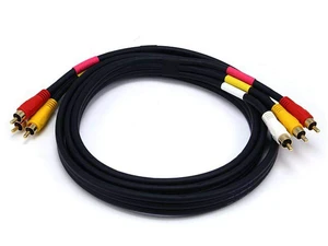 6ft Triple RCA Stereo Video Dubbing Composite Cable (3 x RG59U) 6ft Triple RCA Stereo Video Dubbing Composite Cable (3 x RG59U)