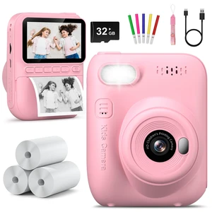 Kids Camera Instant Print -Toddler Portable Travel Print Digital Photo Camera Toy, Holiday Birthday Graduation Gift for Kid 3-12 Year Old, Photomaker Kit for 4 5 6 7 8 9 10 Boys GirlsPink Kids Camera Instant Print -Toddler Portable Travel Print Digital Photo Camera Toy, Holiday Birthday Graduation Gift for Kid 3-12 Year Old, Photomaker Kit for 4 5 6 7 8 9 10 Boys GirlsPink