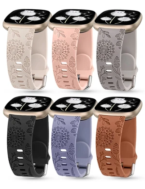 3 Packs Floral Engraved Band Compatible with Fitbit Versa 4/Versa 3/Sense 2/Sense Band Women, Cute Soft Silicone Dandelion Flower Pattern Sport Designer Fancy Summer Strap for Versa 4 3 Packs Floral Engraved Band Compatible with Fitbit Versa 4/Versa 3/Sense 2/Sense Band Women, Cute Soft Silicone Dandelion Flower Pattern Sport Designer Fancy Summer Strap for Versa 4