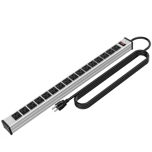 16 Outlets Heavy Duty Metal Socket Power Strip,15-Foot Long Extension Cord with Circuit Breaker. Mounting Brackets Included, Workshop/Industrial use, ETL Certified, Black 16 Outlets Heavy Duty Metal Socket Power Strip,15-Foot Long Extension Cord with Circuit Breaker. Mounting Brackets Included, Workshop/Industrial use, ETL Certified, Black