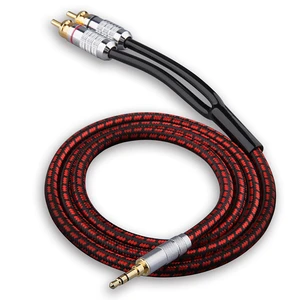 Audiophile High Purity Copper Audio Cable 3.5mm Male to 2 RCA/Phono Male Audio Auxiliary Gold-Plated Stereo HiFi Y Splitter Adapter Cable (Straight 3.5mm to 2 RCA, 9.8ft/3m) Audiophile High Purity Copper Audio Cable 3.5mm Male to 2 RCA/Phono Male Audio Auxiliary Gold-Plated Stereo HiFi Y Splitter Adapter Cable (Straight 3.5mm to 2 RCA, 9.8ft/3m)