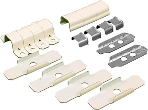 Legrand Wiremold B-9-10-11 Metal Raceway for Extending Power, 500 Series, Accessory Pack with Mounting Clips, Straps, and Fittings, Ivory (Pack of 5)