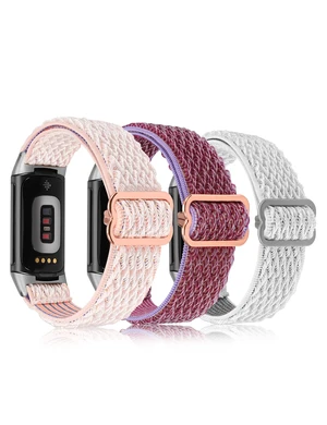 Elastic Band Compatible with Fitbit Charge 6/Charge 5 Bands Women 3 Packs Adjustable Stretchy Loop Strap Soft Nylon Sport Wristband Accessories for Charge 6/5 Women Men Elastic Band Compatible with Fitbit Charge 6/Charge 5 Bands Women 3 Packs Adjustable Stretchy Loop Strap Soft Nylon Sport Wristband Accessories for Charge 6/5 Women Men