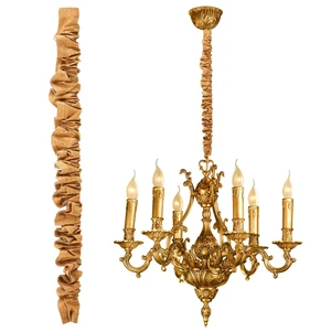 2 Pack 6 ft Brown Fabric Cord Covers for Chandelier Chains, Hook and Loop Warm Woven Texture; 5.12 in Coverage Width; Cut-to-fit Fabric; Wraps Installed Wiring; Christmas Rustic Boho Decorative 2 Pack 6 ft Brown Fabric Cord Covers for Chandelier Chains, Hook and Loop Warm Woven Texture; 5.12 in Coverage Width; Cut-to-fit Fabric; Wraps Installed Wiring; Christmas Rustic Boho Decorative