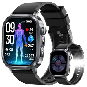 Smart Watches for Men Women, AMOLED Fitness Tracker with 24/7 Heart Rate/Stress/Sleep Monitor, Answer/Make Calls, AI Watch Face, AI Voice, Flashlight, IP68 Waterproof Pedometer for Android iOS Smart Watches for Men Women, AMOLED Fitness Tracker with 24/7 Heart Rate/Stress/Sleep Monitor, Answer/Make Calls, AI Watch Face, AI Voice, Flashlight, IP68 Waterproof Pedometer for Android iOS