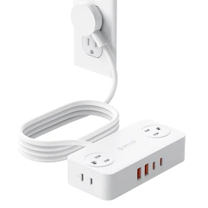 Power Strip with USB Ports, 5Ft Flat Plug Extension Cord 8 in 1 Multiple Outlets(AC*4, USB-C*2, USB-A*2) for Desk,Small Charging Station for Home, Office, Dorm, Room - CPR20 White Power Strip with USB Ports, 5Ft Flat Plug Extension Cord 8 in 1 Multiple Outlets(AC*4, USB-C*2, USB-A*2) for Desk,Small Charging Station for Home, Office, Dorm, Room - CPR20 White