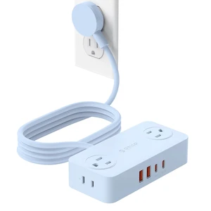 Power Strip with USB Ports, 5Ft Flat Plug Extension Cord 8 in 1 Multiple Outlets(AC*4, USB-C*2, USB-A*2) for Desk,Small Charging Station for Home, Office, Dorm, Room - CPR20 Blue Power Strip with USB Ports, 5Ft Flat Plug Extension Cord 8 in 1 Multiple Outlets(AC*4, USB-C*2, USB-A*2) for Desk,Small Charging Station for Home, Office, Dorm, Room - CPR20 Blue