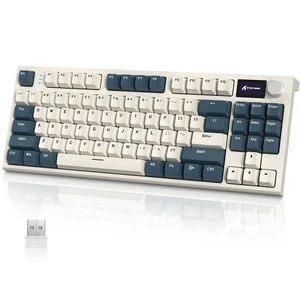 RK86 RGB 75% Wireless Gasket Mechanical Keyboard,Triple Mode Bluetooth5.0/2.4G/USB-C 82 Keys Hot Swappable Gaming Keyboard 4000 mAH Battery w/Knob & 1.2'' HD OLED Display,Linear Switches RK86 RGB 75% Wireless Gasket Mechanical Keyboard,Triple Mode Bluetooth5.0/2.4G/USB-C 82 Keys Hot Swappable Gaming Keyboard 4000 mAH Battery w/Knob & 1.2'' HD OLED Display,Linear Switches