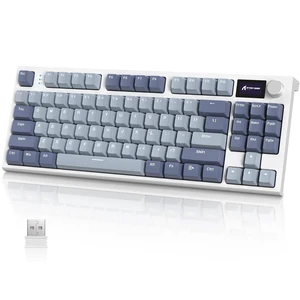 K86 RGB 75% Wireless Gasket Mechanical,Triple Mode BT5.0/2.4G/USB-C 82 Keys Hot Swappable Gaming Keyboard 4000 mAH Battery w/Knob&Display,Linear Switches-Purple K86 RGB 75% Wireless Gasket Mechanical,Triple Mode BT5.0/2.4G/USB-C 82 Keys Hot Swappable Gaming Keyboard 4000 mAH Battery w/Knob&Display,Linear Switches-Purple