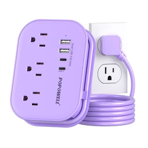 Purple Extension Cord, Kawaii Travel Power Strip 5 FT, Cruise Essentials 3 AC Outlet 1250W, Purple Desk, 4 USB Desktop Charging Station, Cruise ship Essentials, Travel Accessories, Home, Dorm Purple Extension Cord, Kawaii Travel Power Strip 5 FT, Cruise Essentials 3 AC Outlet 1250W, Purple Desk, 4 USB Desktop Charging Station, Cruise ship Essentials, Travel Accessories, Home, Dorm