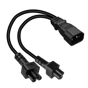 Tops C14 to 2XC5 Y Splitter Short Power Cord 1ft,Single IEC 320 C14 Male to Dual C5 Female Y Split Multi IEC Cable C13 Power Strip Dual IEC Cord (C14 to 2XC5 1ft) Tops C14 to 2XC5 Y Splitter Short Power Cord 1ft,Single IEC 320 C14 Male to Dual C5 Female Y Split Multi IEC Cable C13 Power Strip Dual IEC Cord (C14 to 2XC5 1ft)