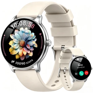 Smart Watch for Women, 1.32'' AMOLED Clear Screen, 2026 New Lightweight Women Smart Watch, Answer/Make Calls, Fitness Tracker with Heart Rate/Sleep/Step Counter, IP68 Waterproof, Gift for her, White Smart Watch for Women, 1.32'' AMOLED Clear Screen, 2026 New Lightweight Women Smart Watch, Answer/Make Calls, Fitness Tracker with Heart Rate/Sleep/Step Counter, IP68 Waterproof, Gift for her, White