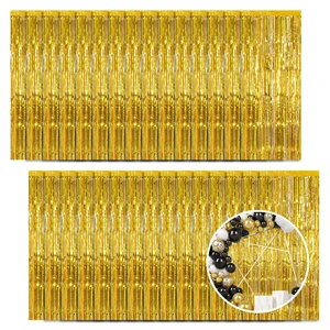 30 Pack Gold Foil Fringe Curtain Backdrop, 3.3x8.2 Feet Metallic Tinsel Streamer Curtains Photo Booth Props for Birthday/Wedding/Graduation/Baby Shower/Christmas/New Year/Disco Party Decorations 30 Pack Gold Foil Fringe Curtain Backdrop, 3.3x8.2 Feet Metallic Tinsel Streamer Curtains Photo Booth Props for Birthday/Wedding/Graduation/Baby Shower/Christmas/New Year/Disco Party Decorations