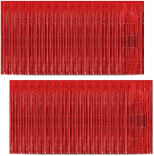 30 Pack Red Foil Fringe Curtain Backdrop, 3.3x8.2 Feet Metallic Tinsel Streamer Curtains Photo Booth Props for Wedding/Anniversary/Bridal Shower/Christmas/New Year/Valentine's Day Party Decorations 30 Pack Red Foil Fringe Curtain Backdrop, 3.3x8.2 Feet Metallic Tinsel Streamer Curtains Photo Booth Props for Wedding/Anniversary/Bridal Shower/Christmas/New Year/Valentine's Day Party Decorations