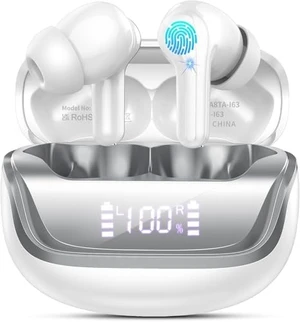 Wireless Earbuds, Bluetooth 5.4 Headphones 2026, in-Ear Earphones with 4 ENC Mics, 45H Playtime LED Display Mini Charging Case Ear Buds, IP7 Waterproof Wireless Headphones for Android iOS Wireless Earbuds, Bluetooth 5.4 Headphones 2026, in-Ear Earphones with 4 ENC Mics, 45H Playtime LED Display Mini Charging Case Ear Buds, IP7 Waterproof Wireless Headphones for Android iOS