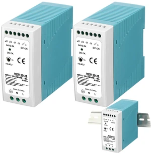 2 Pcs 24vdc Power Supply 2.5a 60w Din Rail Switching Converter 100-240VAC Input, MDR Industrial Series, Dual Output Terminals, Compact for Control Cabinets, Stable Voltage Conversion 2 Pcs 24vdc Power Supply 2.5a 60w Din Rail Switching Converter 100-240VAC Input, MDR Industrial Series, Dual Output Terminals, Compact for Control Cabinets, Stable Voltage Conversion