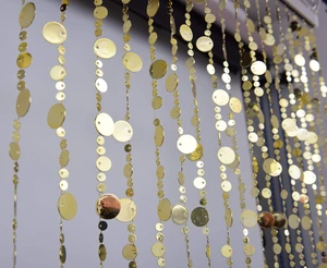 Gold Bubble Beaded Curtain 3' Wide x 6' Long Door String Curtain Wall Panel Fringe Window Room Divider Blind for Wedding Coffee House Restaurant Parts Crystal Decoration Gold Bubble Beaded Curtain 3' Wide x 6' Long Door String Curtain Wall Panel Fringe Window Room Divider Blind for Wedding Coffee House Restaurant Parts Crystal Decoration