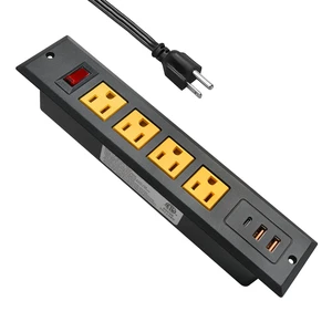 Recessed Power Strip Type C 20W PD Fast Charge Desk Power Outlet 4 Outlets 2 USB and 1 USB C Built in Furniture Extension Power Plug for Dorm Office (Yellow) Recessed Power Strip Type C 20W PD Fast Charge Desk Power Outlet 4 Outlets 2 USB and 1 USB C Built in Furniture Extension Power Plug for Dorm Office (Yellow)