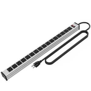 Long Heavy Duty Metal Socket 16 Outlets Power Strip,10Ft Long Extension Cord with Circuit Breaker. Mounting Brackets Included,Workshop/Industrial use, ETL Certified Long Heavy Duty Metal Socket 16 Outlets Power Strip,10Ft Long Extension Cord with Circuit Breaker. Mounting Brackets Included,Workshop/Industrial use, ETL Certified