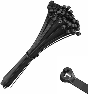 Cable Ties with Metal Tooth Stainless Steel Locking Device, Zip Ties 8 X 0.18, Black, Tensile strength 80 lbs, 100 Pieces Cable Ties with Metal Tooth Stainless Steel Locking Device, Zip Ties 8 X 0.18, Black, Tensile strength 80 lbs, 100 Pieces
