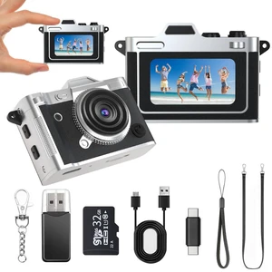 Mini Keychain Camera - 2K FHD Tiny Retro Digital Camera with 32GB Card, 1.47" Screen & OTG Adapter, Vintage Compact Micro Pocket Birthday Gift for Kids,Beginners,Travel,Party (Black) Mini Keychain Camera - 2K FHD Tiny Retro Digital Camera with 32GB Card, 1.47" Screen & OTG Adapter, Vintage Compact Micro Pocket Birthday Gift for Kids,Beginners,Travel,Party (Black)