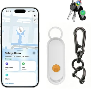 Personal Safety Alarm, Find My Tracker Keychain for Apple & Google, White Real-Time Tracking Loud Alarm SOS Strobe Apple & Android Compatible Personal Safety Personal Safety Alarm, Find My Tracker Keychain for Apple & Google, White Real-Time Tracking Loud Alarm SOS Strobe Apple & Android Compatible Personal Safety