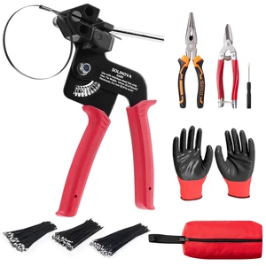 200pcs Metal Zip Ties Gun Tool Set Upgraded Stainless Steel Cable Tie Gun Uv Resistant Black Heavy Steel Cable Tie Heavy Duty Outdoor for Fastening & Cutting, Chain Link Fence, Exhaust Pipe 200pcs Metal Zip Ties Gun Tool Set Upgraded Stainless Steel Cable Tie Gun Uv Resistant Black Heavy Steel Cable Tie Heavy Duty Outdoor for Fastening & Cutting, Chain Link Fence, Exhaust Pipe