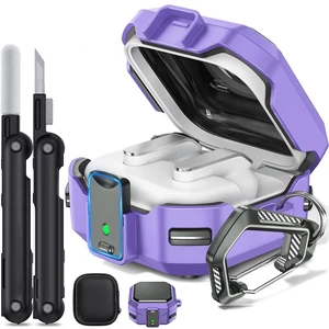 with Safety Lock for Galaxy Buds 4 & Buds 4 Pro Case, Protective Case for Samsung Galaxy Buds 4 Pro 2026, Shockproof Hard Shell Cover with Cleaning Kit & Carabiner for Men Women (Purple) with Safety Lock for Galaxy Buds 4 & Buds 4 Pro Case, Protective Case for Samsung Galaxy Buds 4 Pro 2026, Shockproof Hard Shell Cover with Cleaning Kit & Carabiner for Men Women (Purple)