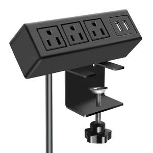 3 Outlet Desk Clamp Power Strip, Desktop Power Strip with USB Ports, Desk Mount USB Charging Power Station, on Desk Edge Power Outlet 125V 12A 1500W, 10 FT Desk Outlet Strip. (10FT, Black) 3 Outlet Desk Clamp Power Strip, Desktop Power Strip with USB Ports, Desk Mount USB Charging Power Station, on Desk Edge Power Outlet 125V 12A 1500W, 10 FT Desk Outlet Strip. (10FT, Black)