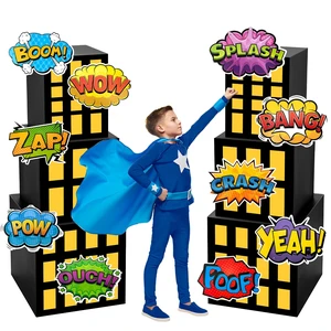 16 Pcs Super Theme Hero Party Decorations Skyscraper Decor Boxes Include 6 Skyscraper Boxes 10 Stickers for Super Theme Party 16 Pcs Super Theme Hero Party Decorations Skyscraper Decor Boxes Include 6 Skyscraper Boxes 10 Stickers for Super Theme Party