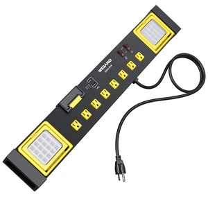 Heavy Duty Metal Power Strip Surge Protector with 8 Outlets,2 USB Ports, Led Worklight, 15A Circuit Breaker, Wall Mount, UL Listed for Workshop/Garage/Countertop Heavy Duty Metal Power Strip Surge Protector with 8 Outlets,2 USB Ports, Led Worklight, 15A Circuit Breaker, Wall Mount, UL Listed for Workshop/Garage/Countertop