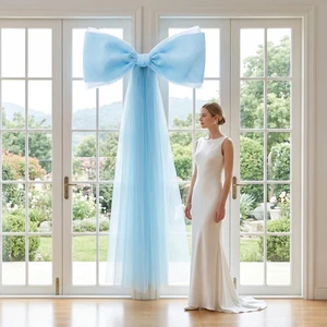 39x70 Inch Extra Large Blue Bow Decorations, Giant Tulle Bow for Boy Baby Shower, Big Decor for Wedding Ceremony Arch, Kids Birthday Party Backdrop Room Wall Hanging (Blue) 39x70 Inch Extra Large Blue Bow Decorations, Giant Tulle Bow for Boy Baby Shower, Big Decor for Wedding Ceremony Arch, Kids Birthday Party Backdrop Room Wall Hanging (Blue)