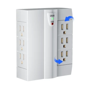 6 Outlet Extender Surge Protector, Side Access Swivel Power Splitter, 3 Rotatable Multi Outlet Wall Tap Adapter, Tight Fit, 3-Prong Grounded Flat Space Saving Snug Plug, 1000J/125V, ETL-White 6 Outlet Extender Surge Protector, Side Access Swivel Power Splitter, 3 Rotatable Multi Outlet Wall Tap Adapter, Tight Fit, 3-Prong Grounded Flat Space Saving Snug Plug, 1000J/125V, ETL-White