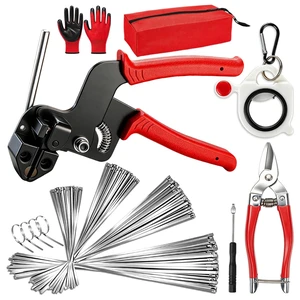 500Pcs Metal Zip Ties Gun Kit, 6/8/12/16 Inch Heavy Duty Metal Zip Ties, Multi-Purpose Self-Locking Cable Tie Tool Set, Adjustable Fastening Cutting Tie Tool Sets,For Fence, Chicken Coop, Farm 500Pcs Metal Zip Ties Gun Kit, 6/8/12/16 Inch Heavy Duty Metal Zip Ties, Multi-Purpose Self-Locking Cable Tie Tool Set, Adjustable Fastening Cutting Tie Tool Sets,For Fence, Chicken Coop, Farm