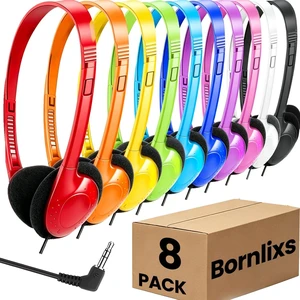 8 Pack Bulk Kids Headphones Wired for School Classroom Student Testing Group 3.5mm Jack 4FT Anti-Tangle Cord Comfort Lightweight Multi-Colors 8 Pack Bulk Kids Headphones Wired for School Classroom Student Testing Group 3.5mm Jack 4FT Anti-Tangle Cord Comfort Lightweight Multi-Colors