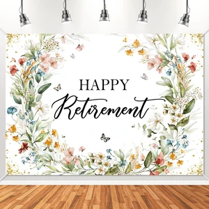 Happy Retirement Banner Wildflower Themed Happy Retirement Party Decorations Backdrop Floral We Will Miss You Going Away Retire Party Decor (7x5ft) Happy Retirement Banner Wildflower Themed Happy Retirement Party Decorations Backdrop Floral We Will Miss You Going Away Retire Party Decor (7x5ft)