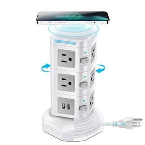 Power Strip with 1800J Surge Protector, USB Port and Multi-Outlets(3-Tier) 15W Wireless Charger 4 USB Ports + 10 Outlets + 6 Feet Retractable Extension Cord, Charging Tower for Home Office Dorm Power Strip with 1800J Surge Protector, USB Port and Multi-Outlets(3-Tier) 15W Wireless Charger 4 USB Ports + 10 Outlets + 6 Feet Retractable Extension Cord, Charging Tower for Home Office Dorm