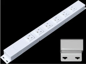 16 Hardwired Power Strip (NO Power Cord), 6 Outlets (NOT Tamper Resistant) WITH EARS (with mounting tabs on both ends), 15A (NOT 20 Amp), White 16 Hardwired Power Strip (NO Power Cord), 6 Outlets (NOT Tamper Resistant) WITH EARS (with mounting tabs on both ends), 15A (NOT 20 Amp), White