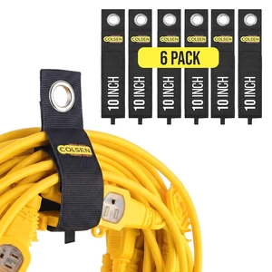 10 in Heavy-Duty Storage Straps for Cords & Hoses, 6 Pack Compact reusable straps organize smaller cords, hoses and tools with a strong hook-and-loop fastening system 10 in Heavy-Duty Storage Straps for Cords & Hoses, 6 Pack Compact reusable straps organize smaller cords, hoses and tools with a strong hook-and-loop fastening system