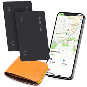 Wallet Tracker Card, Rechargeable, Works with Apple Find My, 2 Pack Apple MFi Certified Slim Tracking Card With Wireless Charging For Wallets, Passports And Luggage, IP68 Waterproof, iOS Only Wallet Tracker Card, Rechargeable, Works with Apple Find My, 2 Pack Apple MFi Certified Slim Tracking Card With Wireless Charging For Wallets, Passports And Luggage, IP68 Waterproof, iOS Only