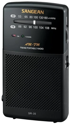 SR-35 AM/FM Analog Pocket Radio with Built-in Speaker, Black SR-35 AM/FM Analog Pocket Radio with Built-in Speaker, Black