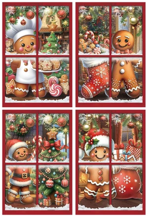 4 Pcs Christmas Gingerbread Man Curtain Window Silhouette Decor 31" x 47" Warm Holiday Windows Silhouette, Gingerbread Man Cling Door Cover, Indoor Outdoor Christmas Party Decorations 4 Pcs Christmas Gingerbread Man Curtain Window Silhouette Decor 31" x 47" Warm Holiday Windows Silhouette, Gingerbread Man Cling Door Cover, Indoor Outdoor Christmas Party Decorations