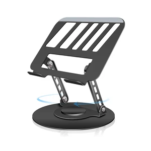 Compatible 360° Rotating Adjustable Laptop Stand, Fully Foldable Dual Rotary Shaft Laptop Riser Portable Standing Desk, Fits MacBook & All 10-15 Inch Laptops - Black Compatible 360° Rotating Adjustable Laptop Stand, Fully Foldable Dual Rotary Shaft Laptop Riser Portable Standing Desk, Fits MacBook & All 10-15 Inch Laptops - Black