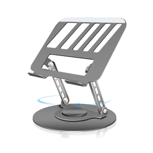 Compatible 360° Rotating Adjustable Laptop Stand, Fully Foldable Dual Rotary Shaft Laptop Riser Portable Standing Desk, Fits MacBook & All 10-15 Inch Laptops - Grey Compatible 360° Rotating Adjustable Laptop Stand, Fully Foldable Dual Rotary Shaft Laptop Riser Portable Standing Desk, Fits MacBook & All 10-15 Inch Laptops - Grey